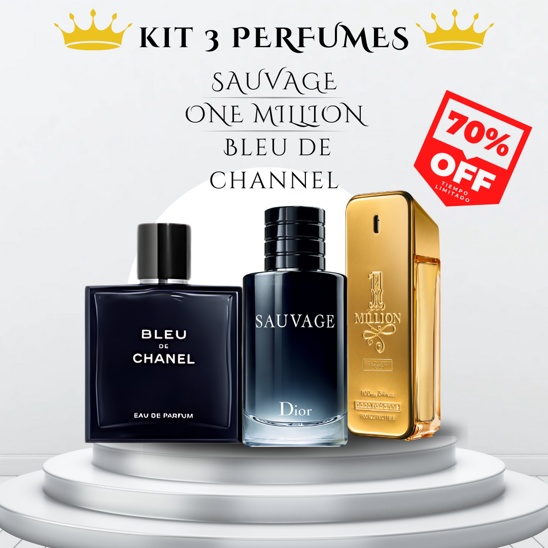 PERFUMES COMBO OFERTA X 3 |  Bleu de Chanel | Sauvage Dior | One million